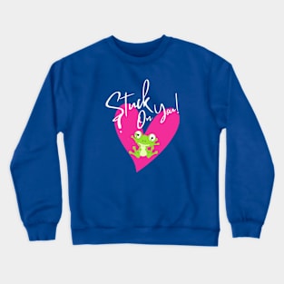 Pink Romantic Heart Stuck on You Crewneck Sweatshirt